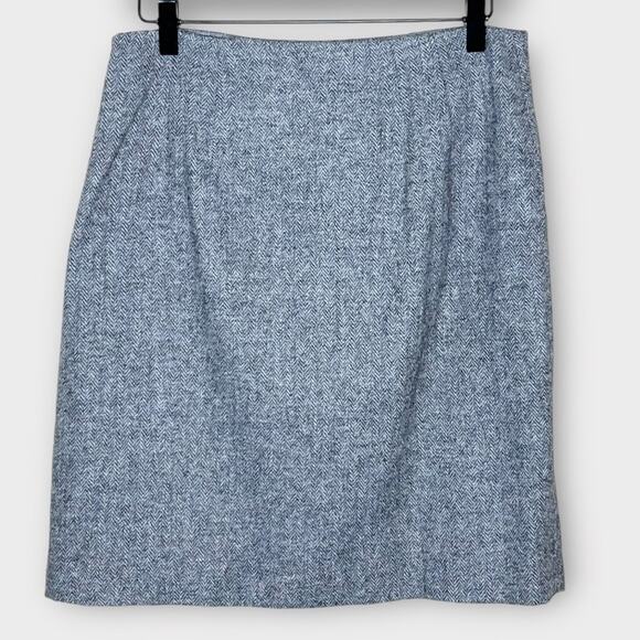 TALBOTS wool blend gray herringbone pencil skirt size 4 fall winter office - Picture 2 of 5